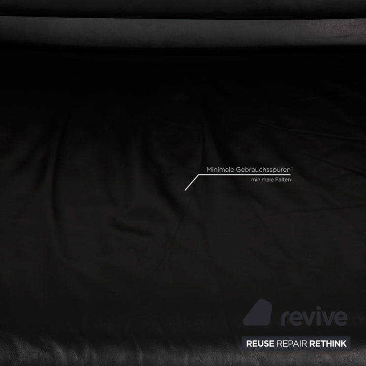 Brühl Tomo Canapé en cuir noir 3 places Fonction canapé Fonction détente