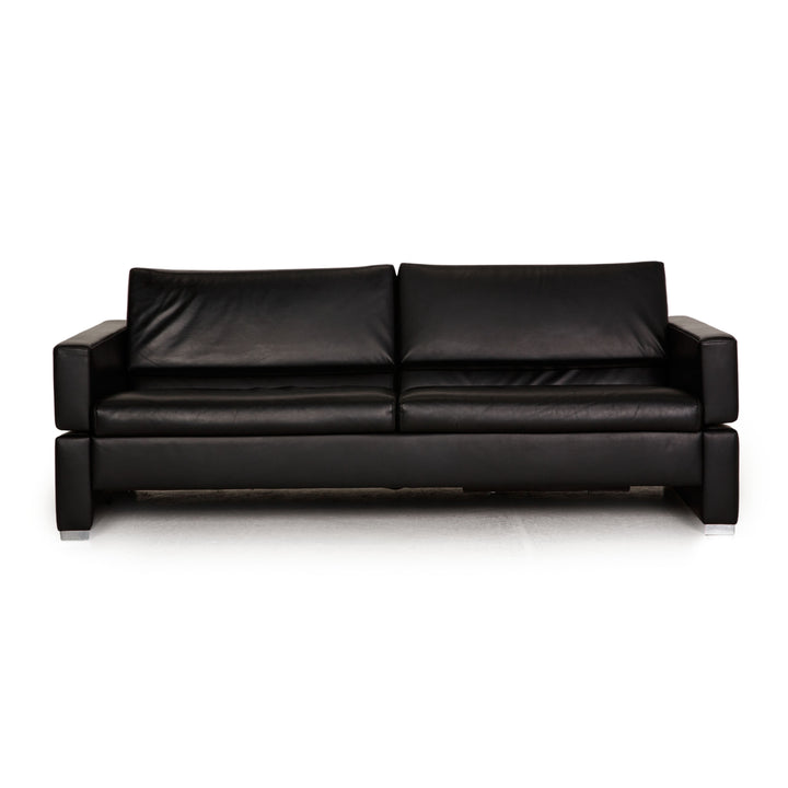 Brühl Tomo Canapé en cuir noir 3 places Fonction canapé Fonction détente