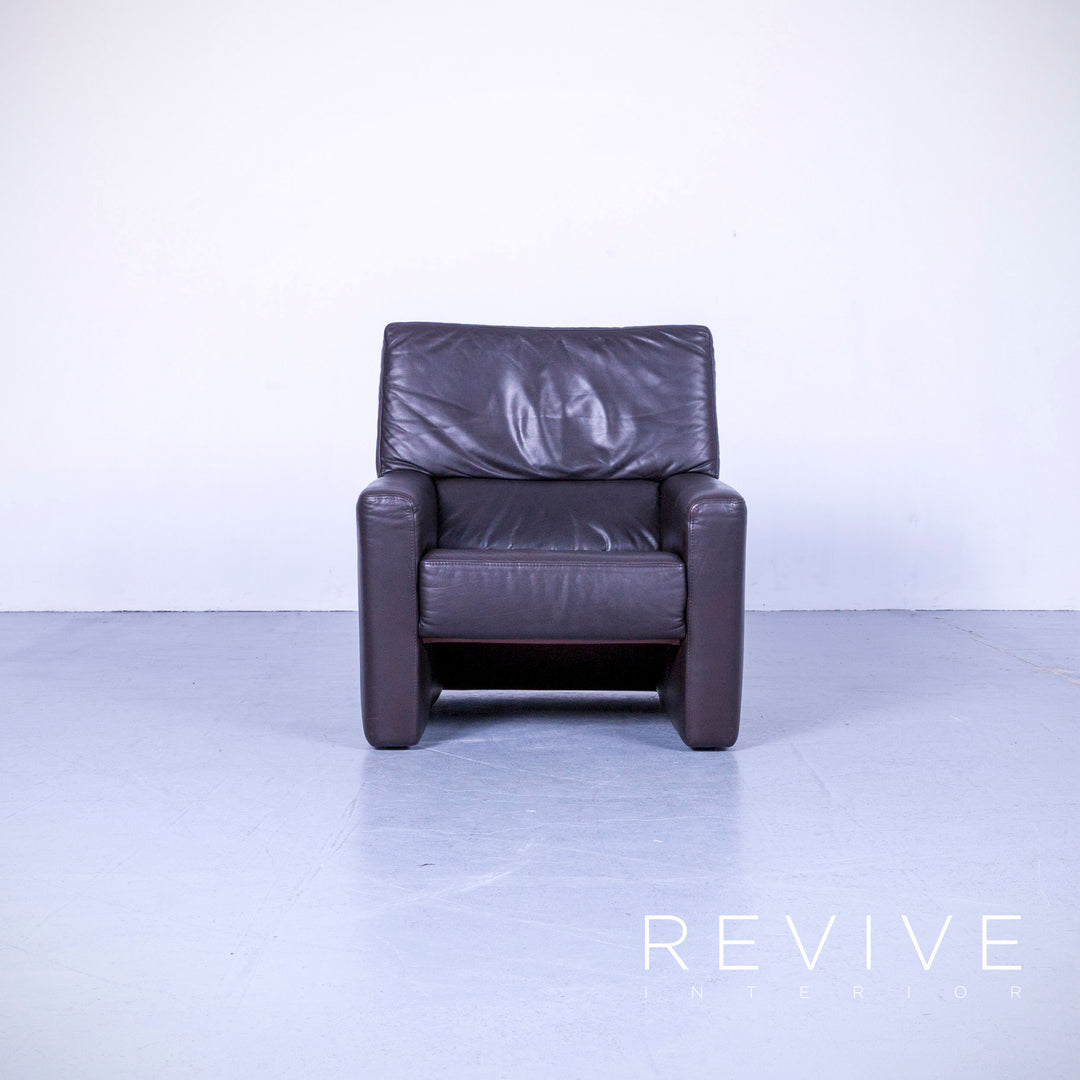 Brühl Visavis designer leather sofa set brown two-seater armchair couch genuine leather #5417