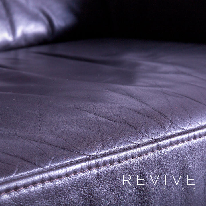 Brühl Visavis designer leather sofa set brown two-seater armchair couch genuine leather #5417