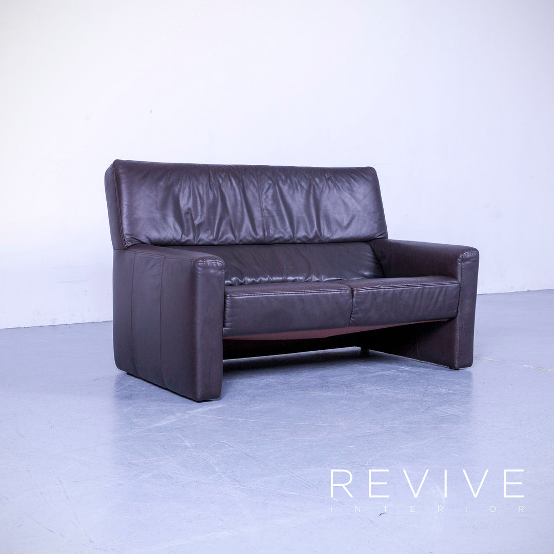 Brühl Visavis designer leather sofa set brown two-seater armchair couch genuine leather #5417