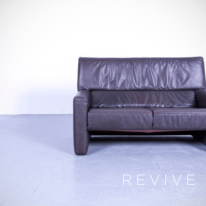 Brühl Visavis designer leather sofa brown two-seater couch real leather #5415