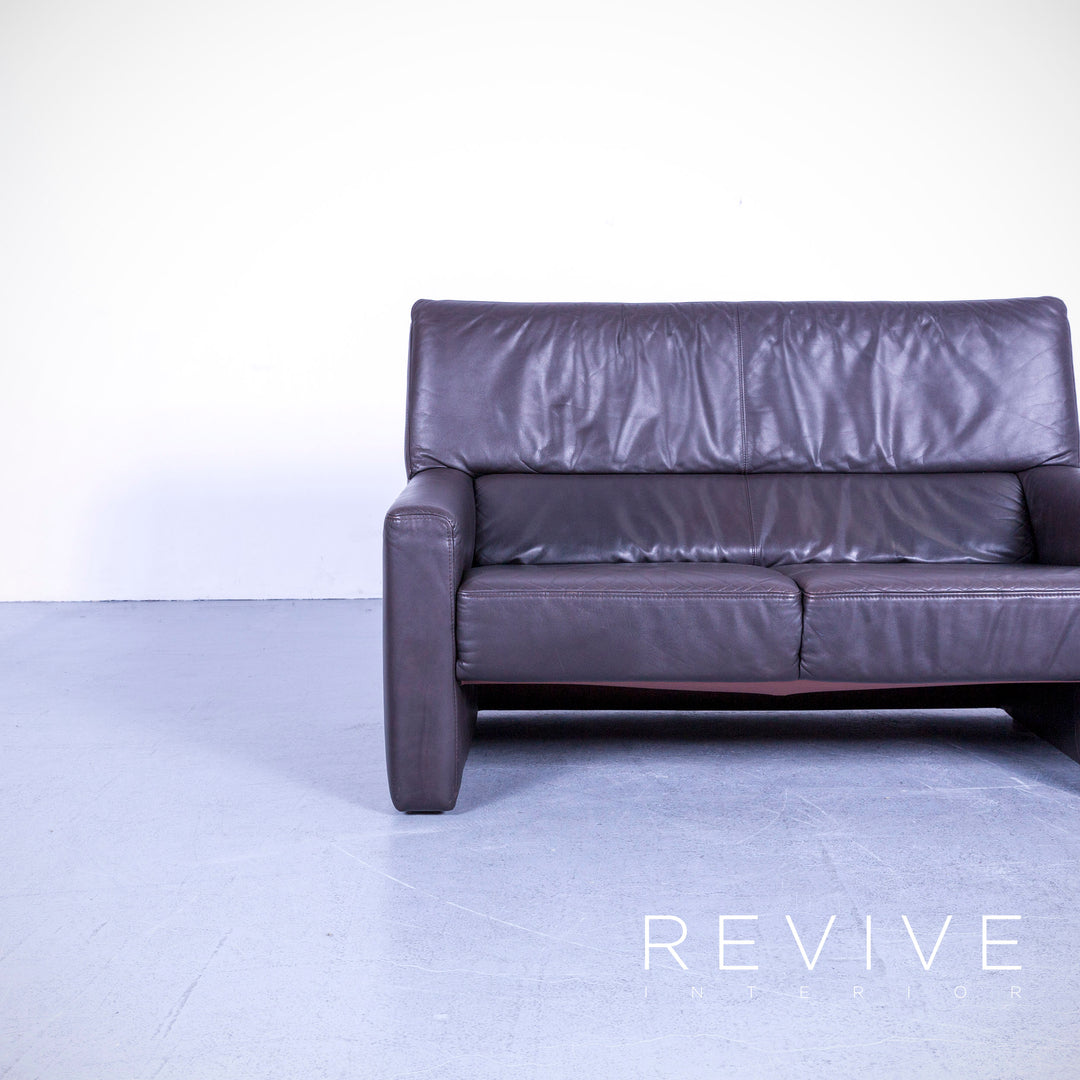 Brühl Visavis designer leather sofa set brown two-seater armchair couch genuine leather #5417