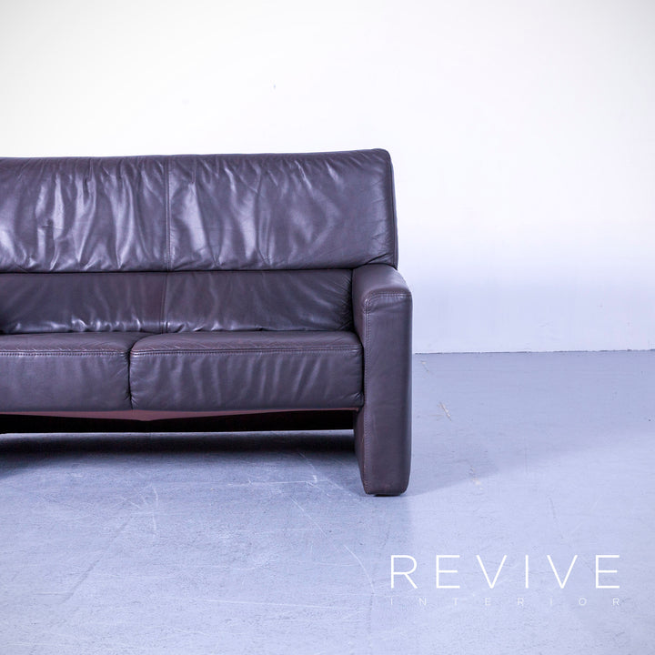 Brühl Visavis designer leather sofa brown two-seater couch real leather #5415