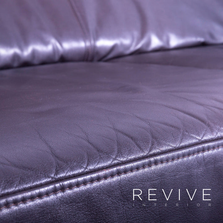 Brühl Visavis designer leather sofa brown two-seater couch real leather #5415