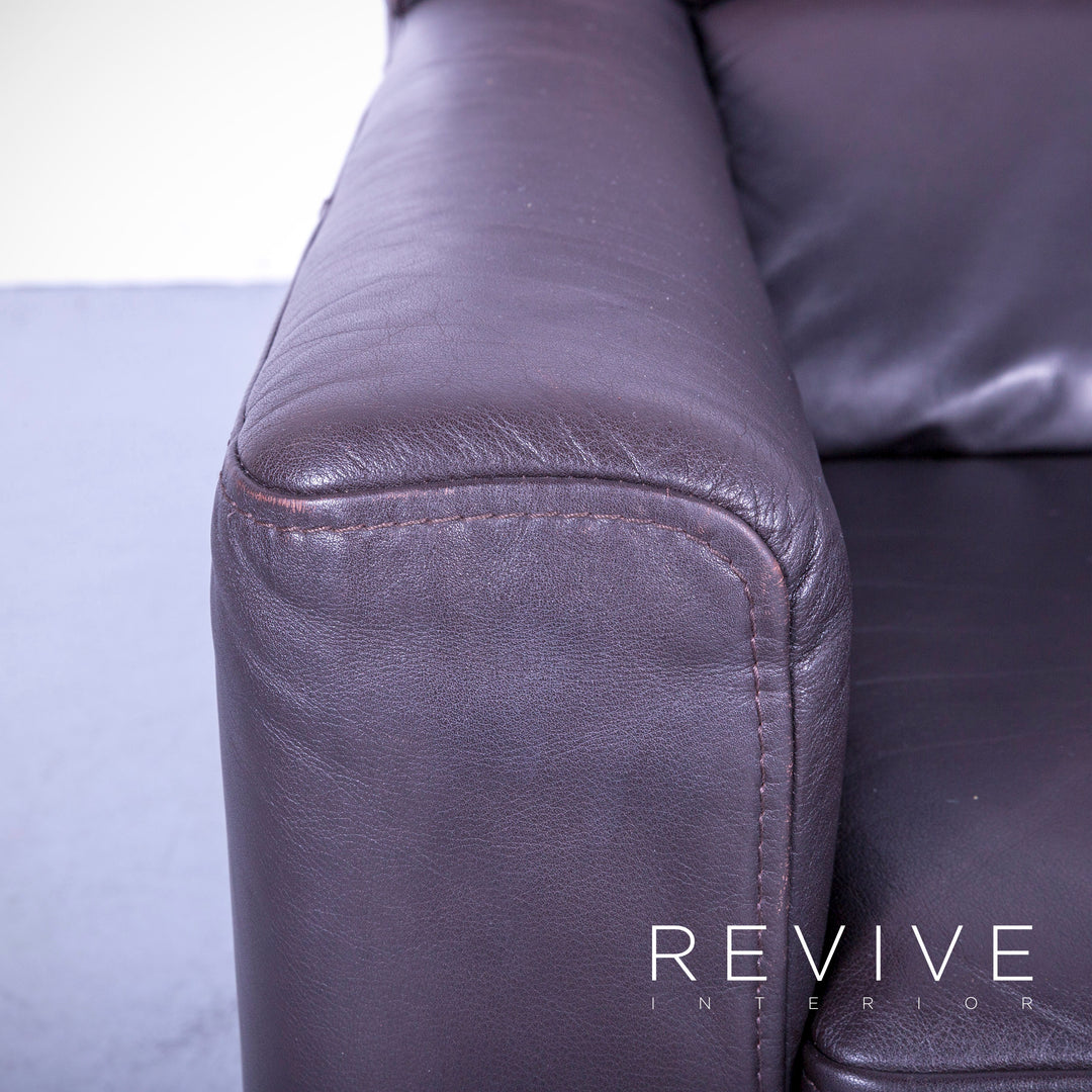 Brühl Visavis designer leather sofa brown two-seater couch real leather #5415