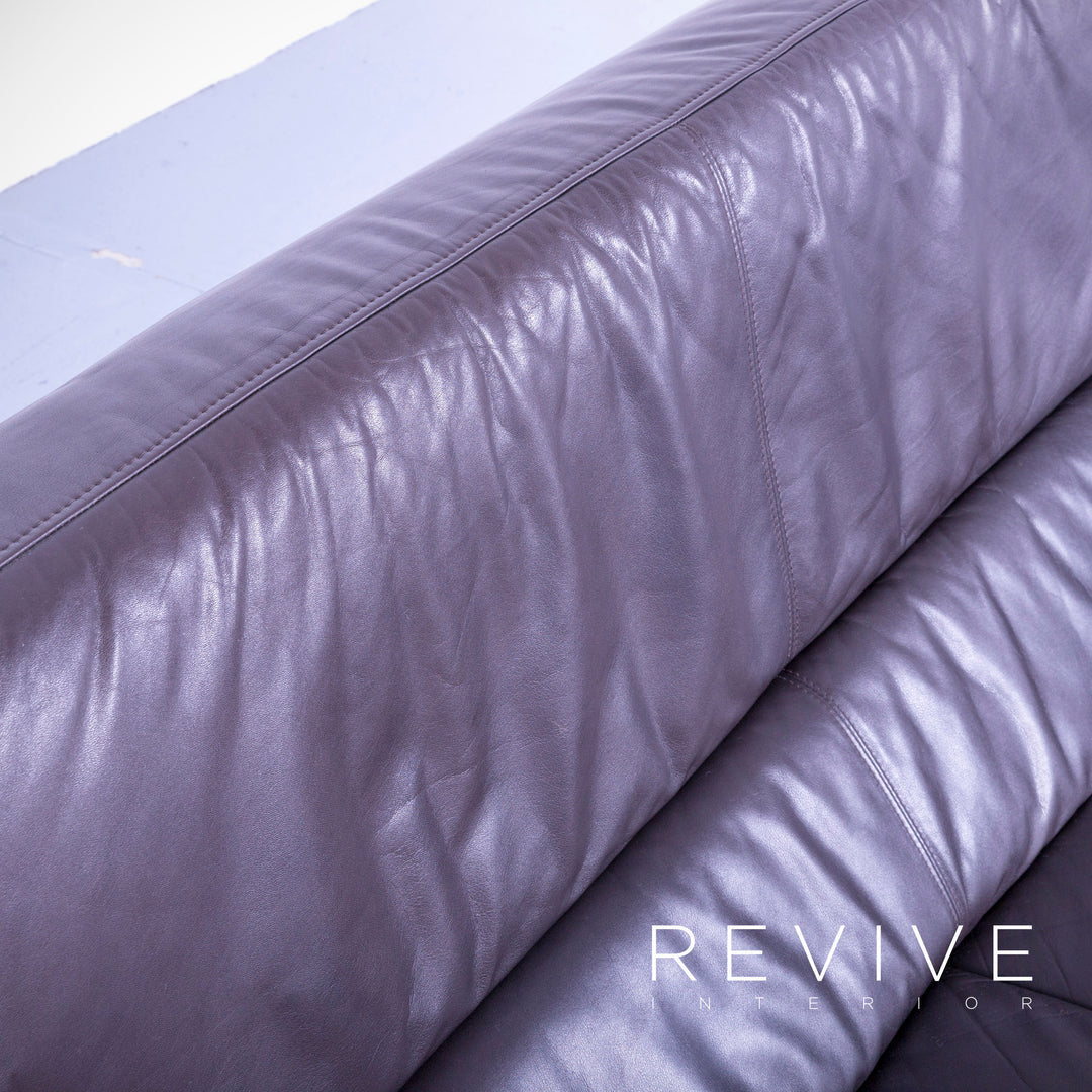 Brühl Visavis designer leather sofa set brown two-seater armchair couch genuine leather #5417