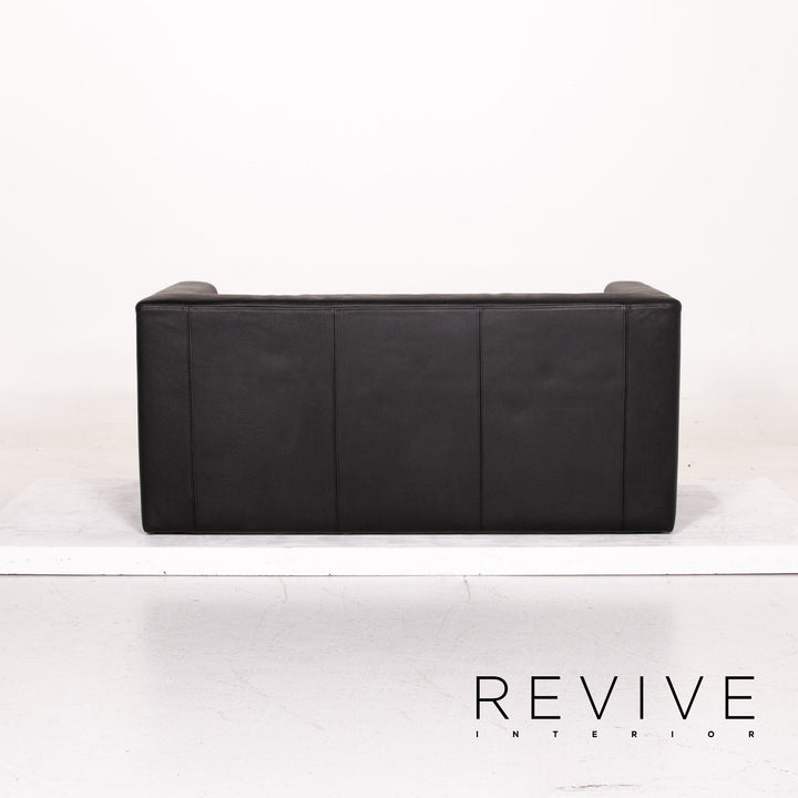Brühl & Sippold Visavis Leder Sofa Schwarz Zweisitzer Couch #14828