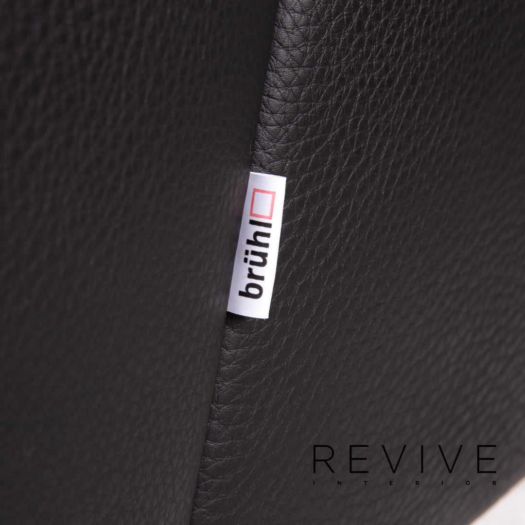 Brühl & Sippold Visavis Leder Sofa Schwarz Zweisitzer Couch #14828