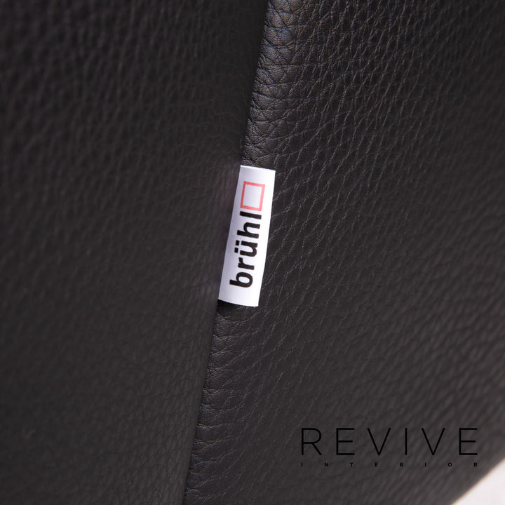 Brühl & Sippold Visavis Leder Sofa Schwarz Zweisitzer Couch #14828