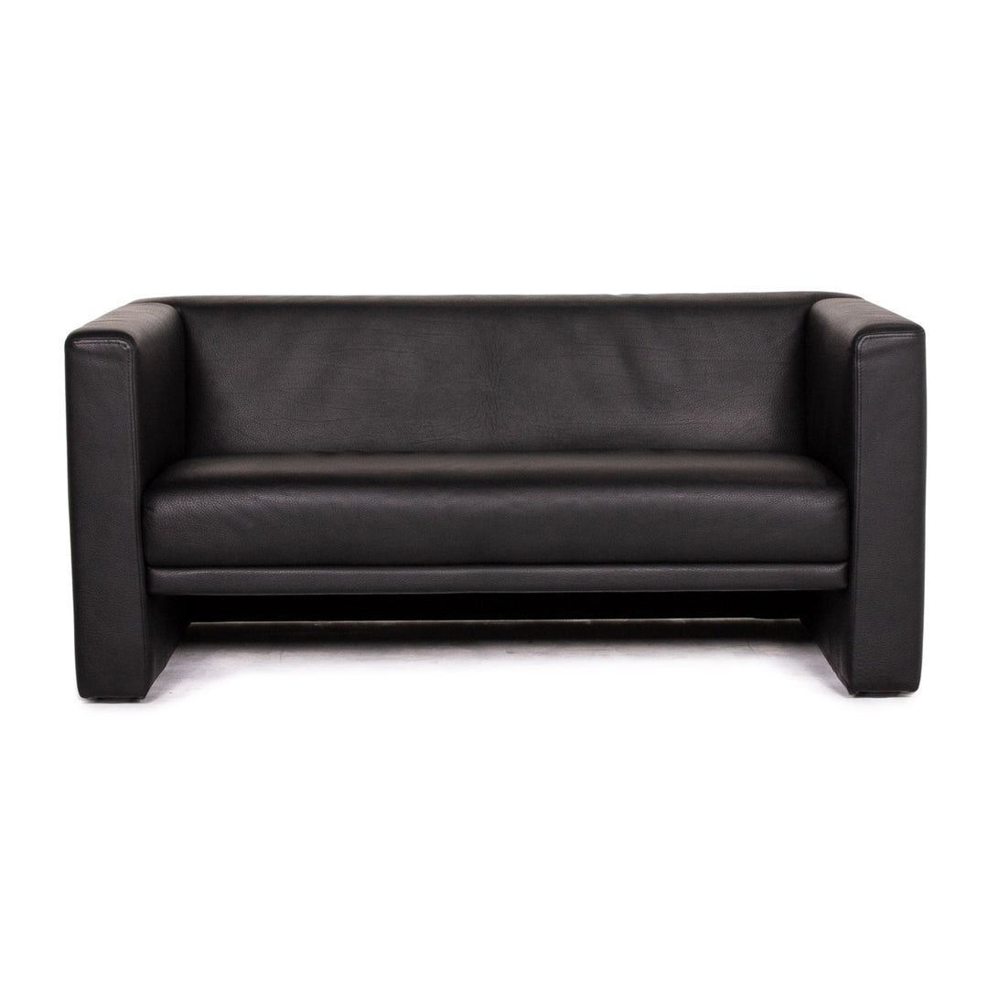 Brühl & Sippold Visavis Leder Sofa Schwarz Zweisitzer Couch #14828