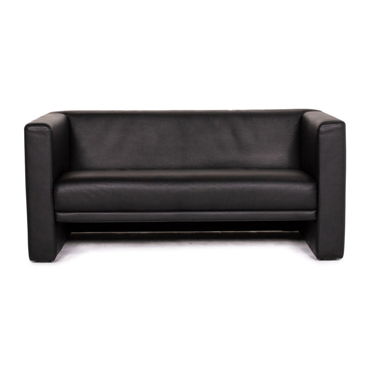 Brühl & Sippold Visavis Leder Sofa Schwarz Zweisitzer Couch #14828