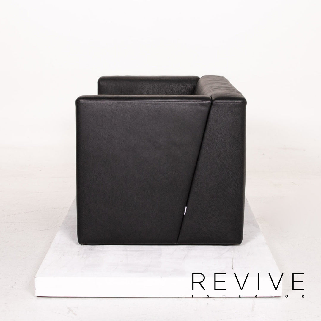 Brühl & Sippold Visavis Leder Sofa Schwarz Zweisitzer Couch #14828