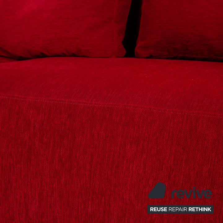 Brühl fabric corner sofa red sofa couch recamier left