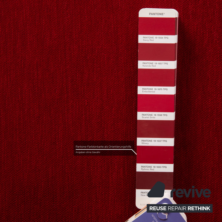 Brühl fabric sofa set red corner sofa stool couch recamier left