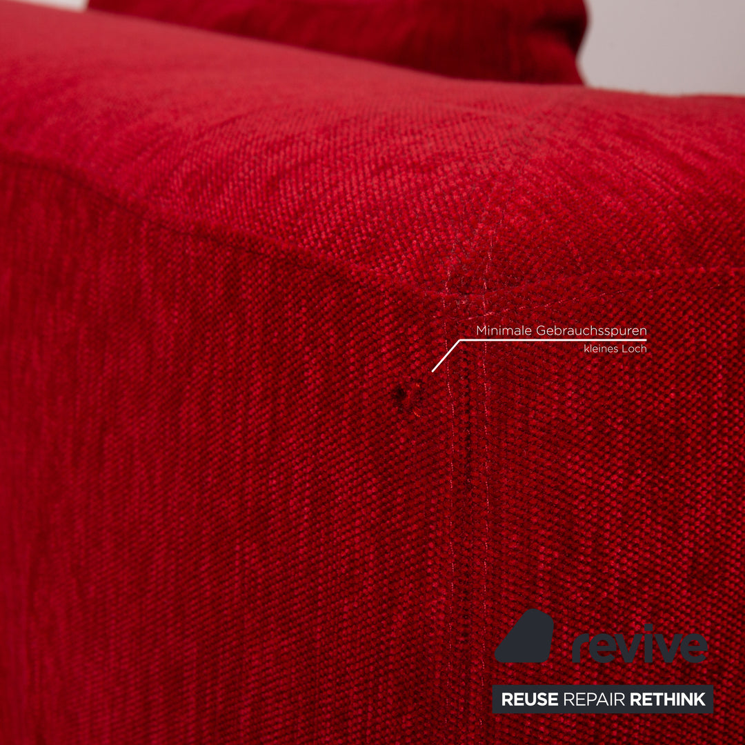 Brühl fabric sofa set red corner sofa stool couch recamier left