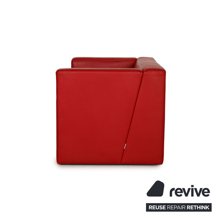 Brühl Visavis leather sofa red two-seater couch
