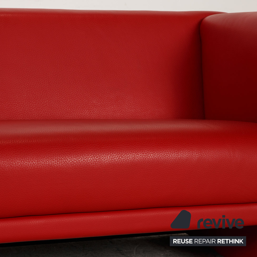 Brühl Visavis leather sofa red two-seater couch