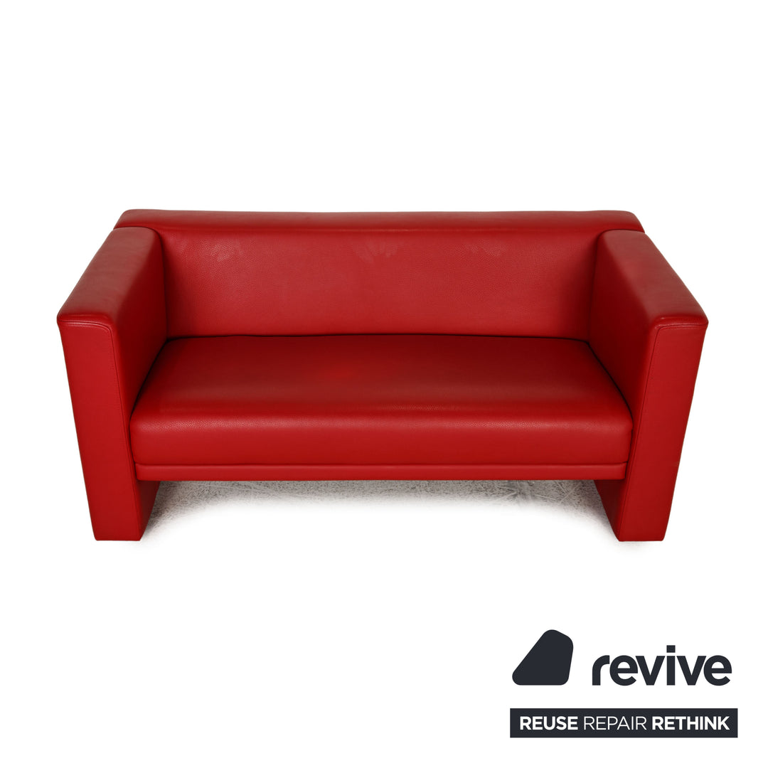Brühl Visavis leather sofa red two-seater couch