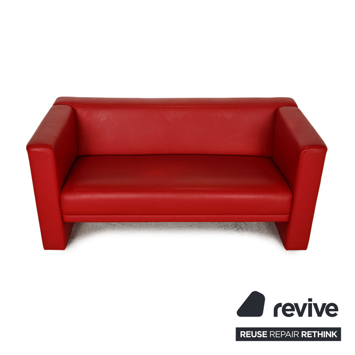 Brühl Visavis leather sofa red two-seater couch