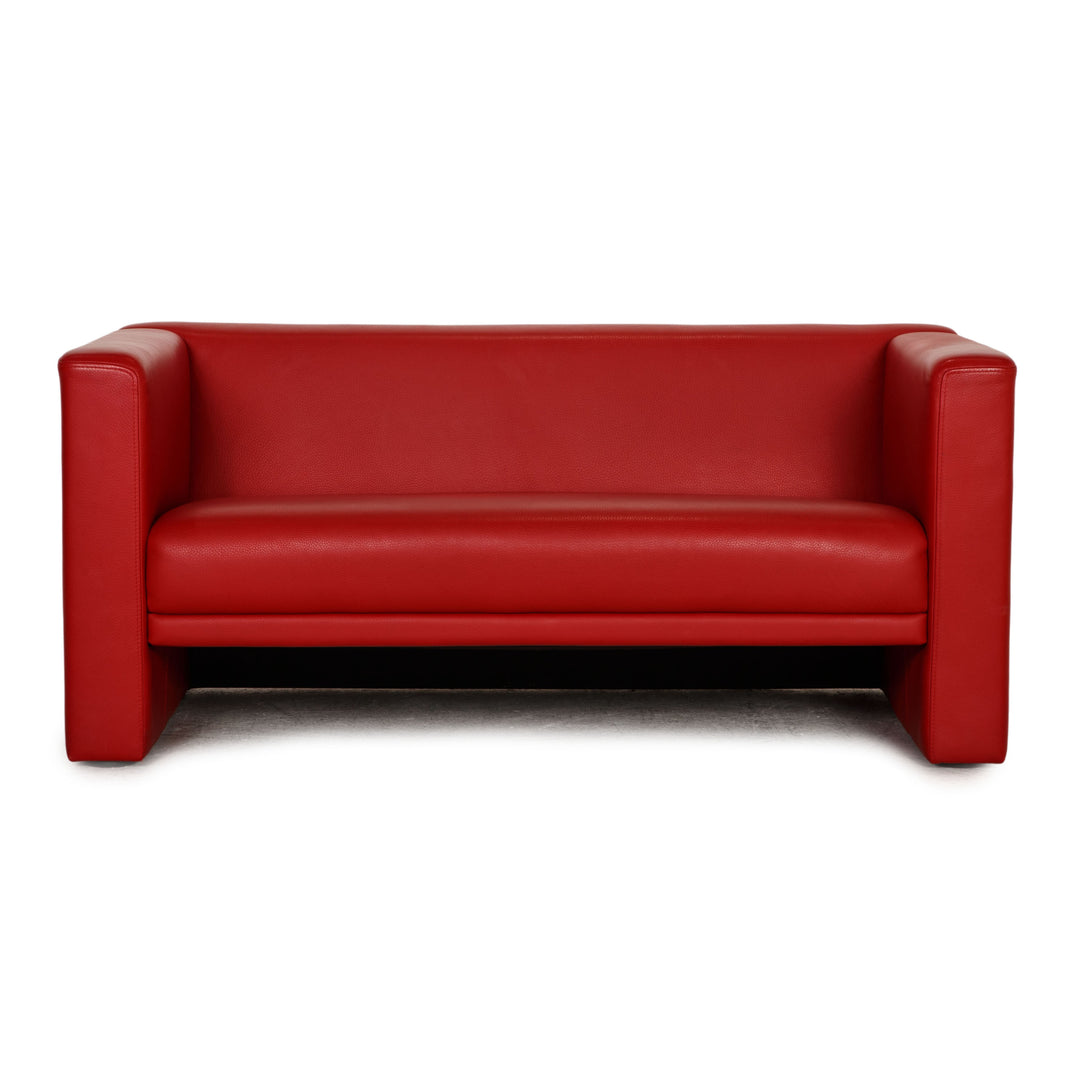 Brühl Visavis leather sofa red two-seater couch