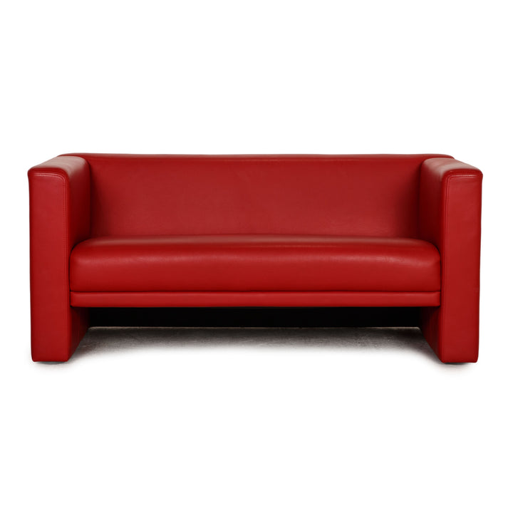 Brühl Visavis leather sofa red two-seater couch