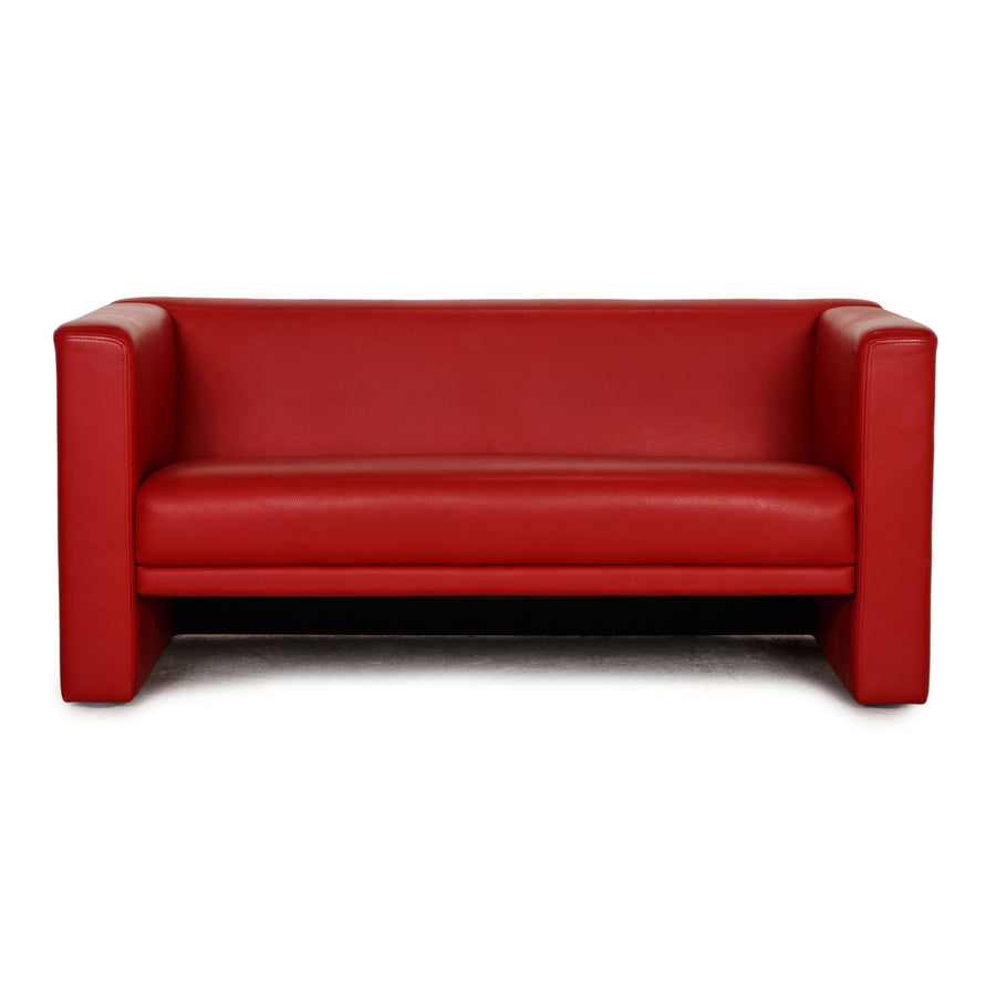 Brühl Visavis leather sofa red two-seater couch