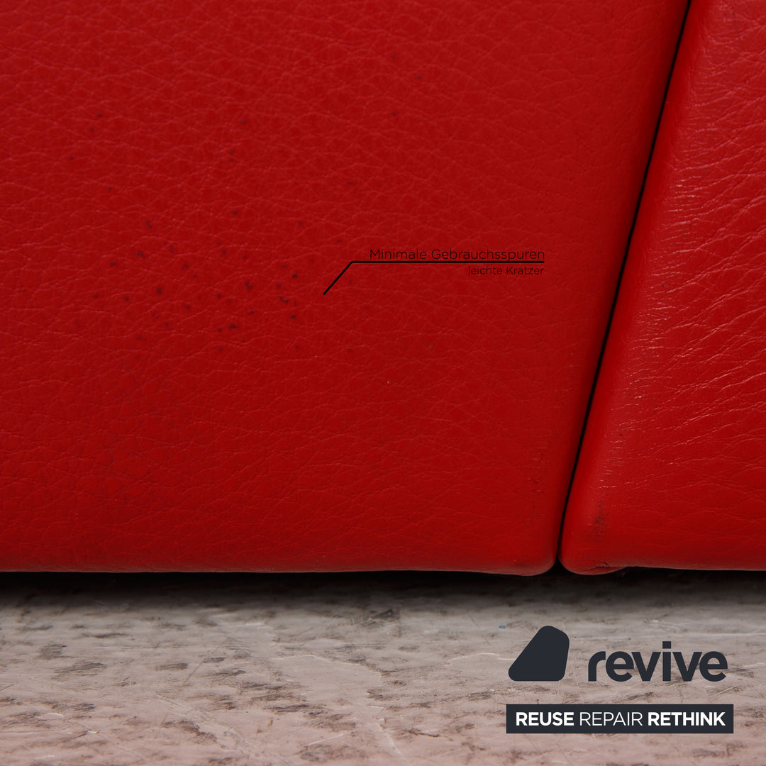 Brühl Visavis leather sofa red two-seater couch