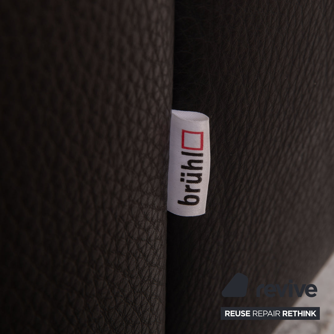 Brühl Visavis leather sofa black two-seater couch