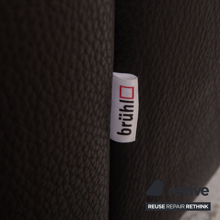 Brühl Visavis leather sofa black two-seater couch