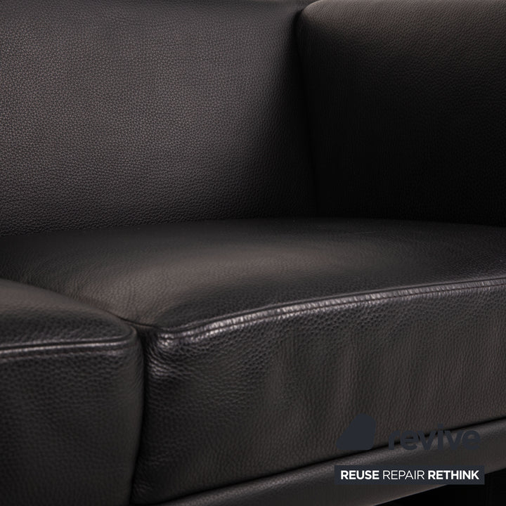 Brühl Visavis leather sofa black two-seater couch