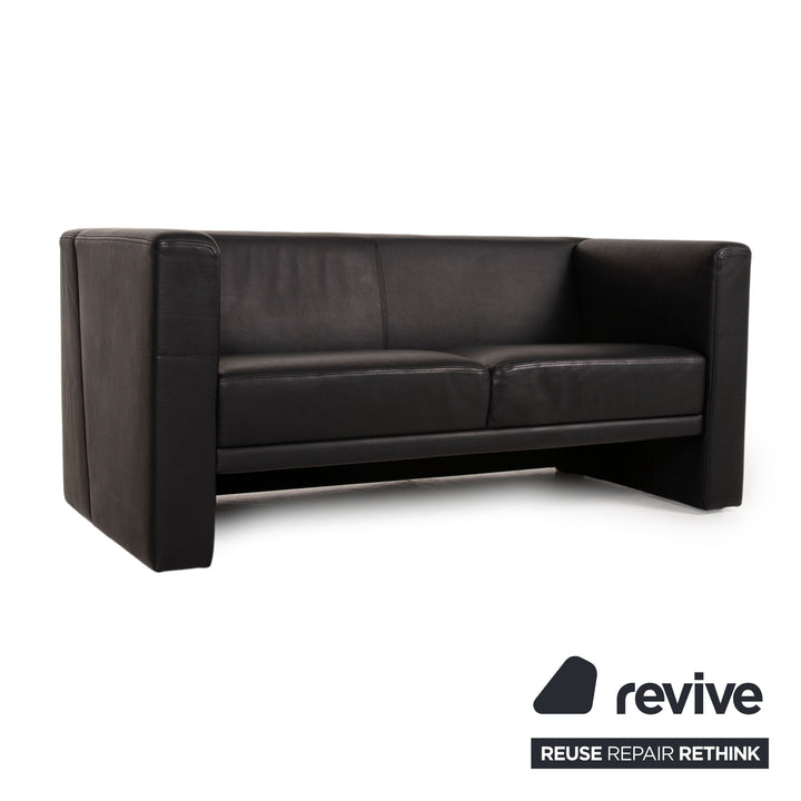 Brühl Visavis leather sofa black two-seater couch