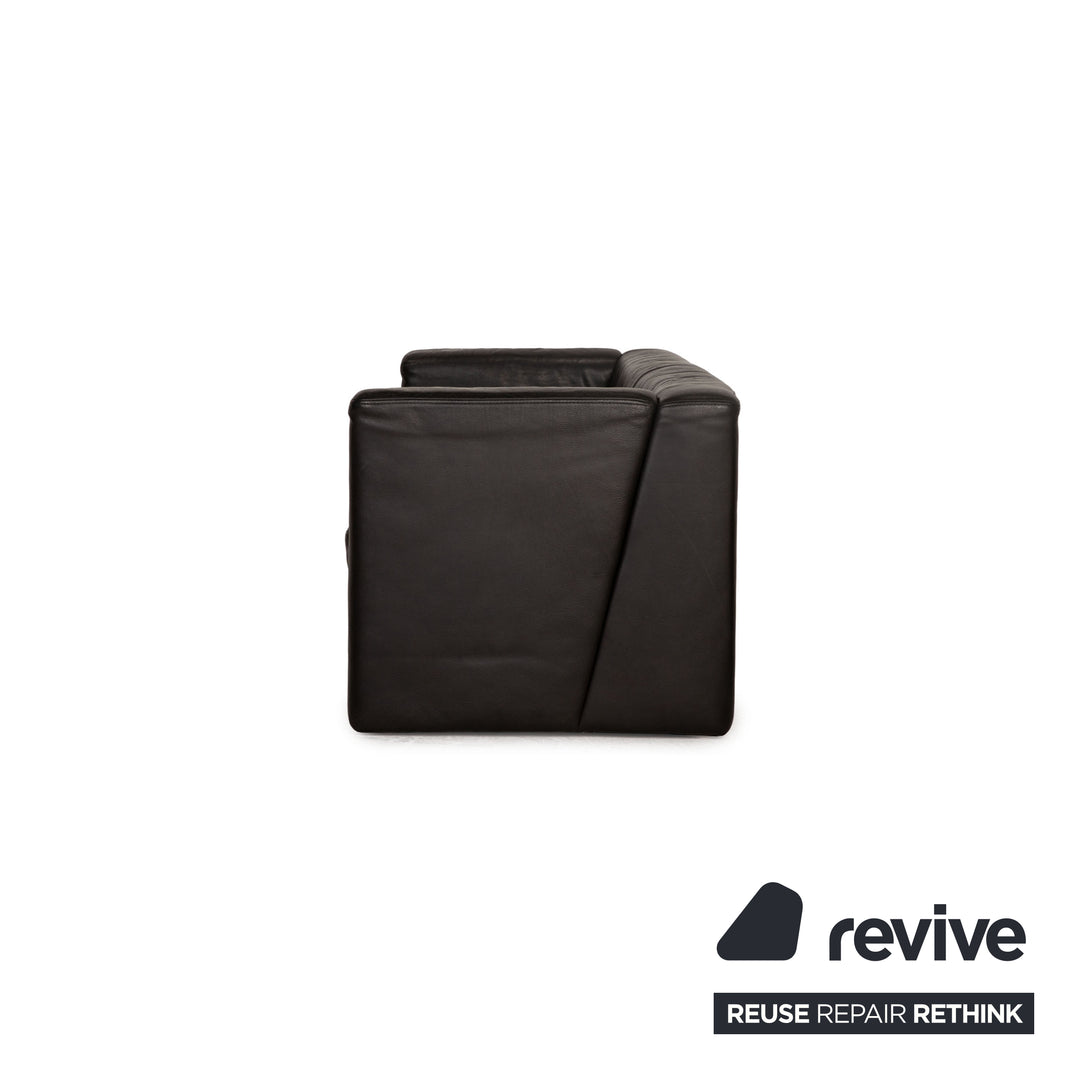 Brühl Visavis leather two-seater black sofa couch