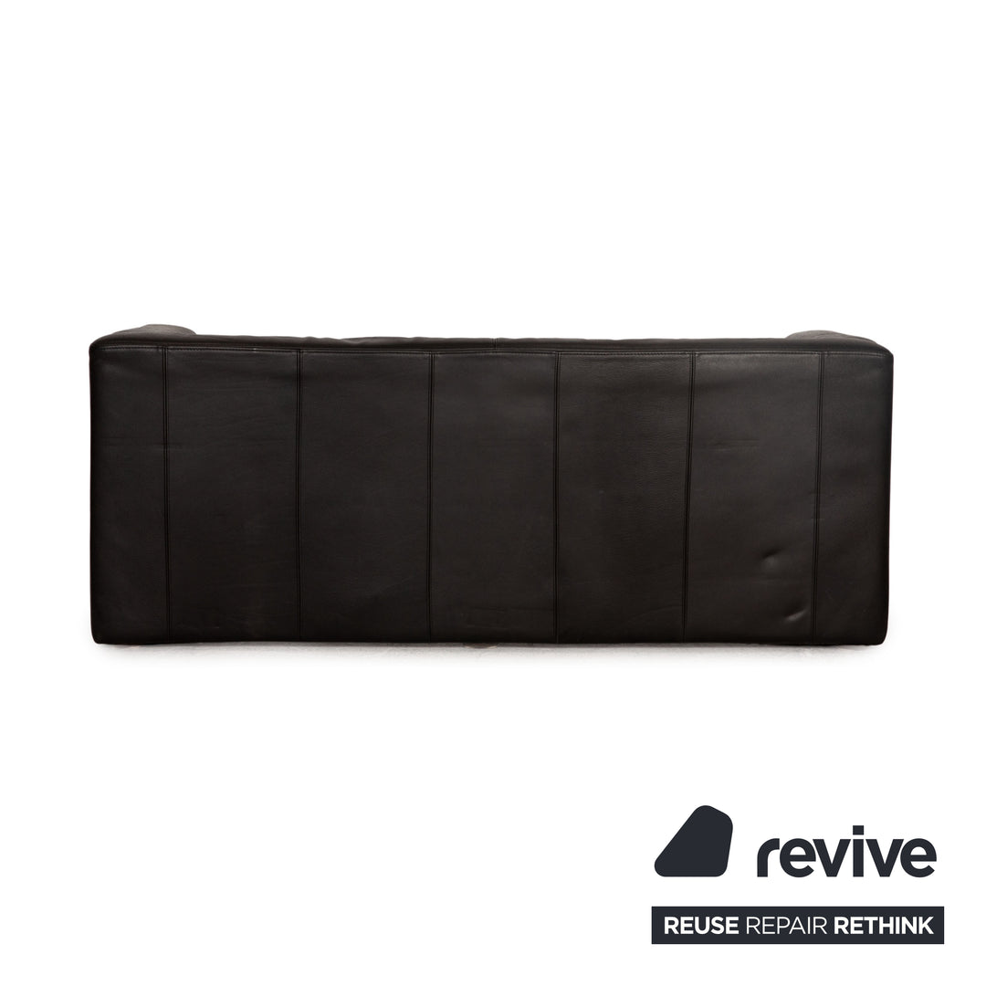 Brühl Visavis leather two-seater black sofa couch