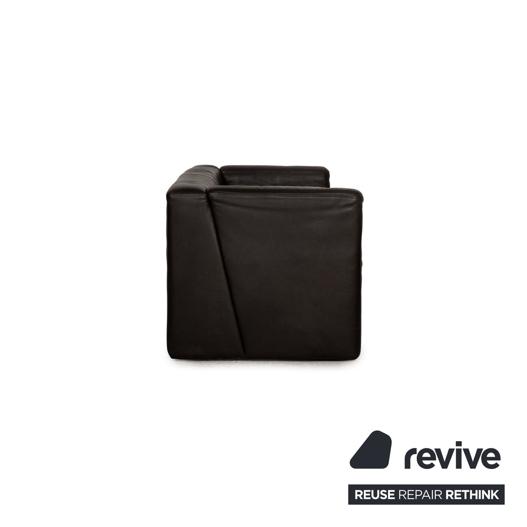 Brühl Visavis leather two-seater black sofa couch