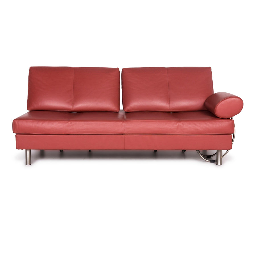 Zanotta Designer Leder Sofa Rot Dreisitzer Couch #9274