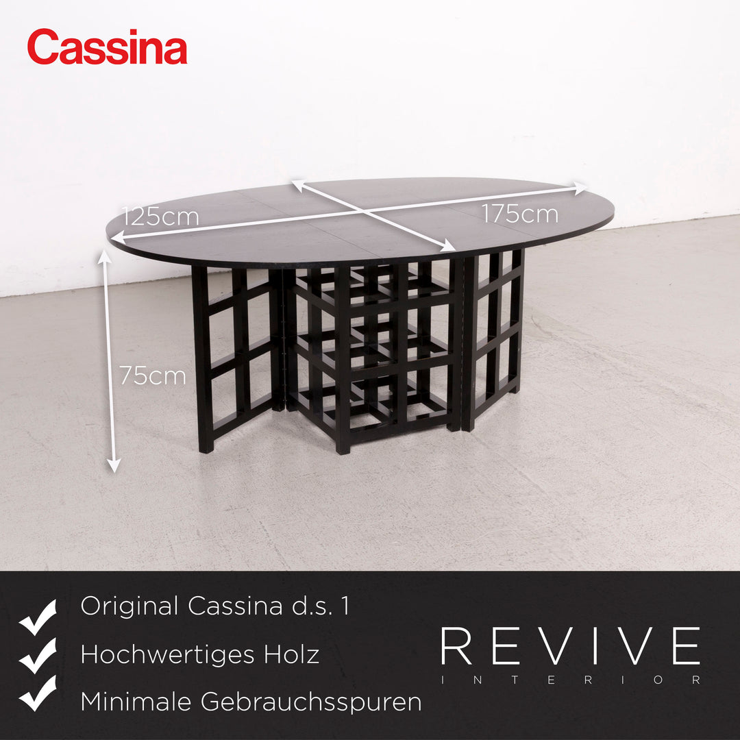 Cassina ds 1/ds 3 ensemble de table à manger en bois chaise noire fauteuil table #8379