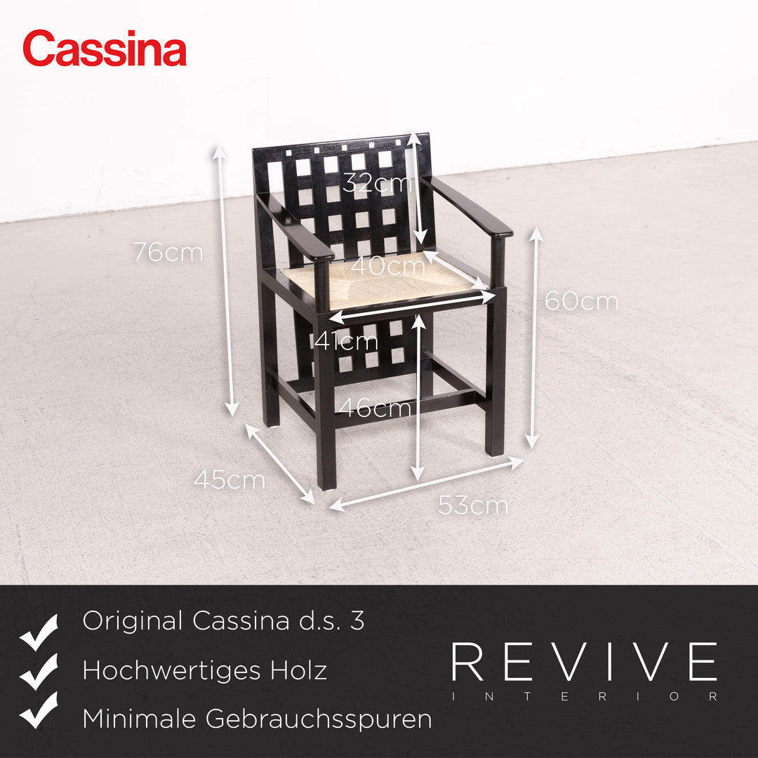 Cassina ds 1/ds 3 ensemble de table à manger en bois chaise noire fauteuil table #8379