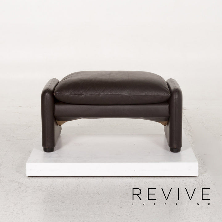 Cassina Maralunga Leather Stool Brown Dark Brown Ottoman #13290