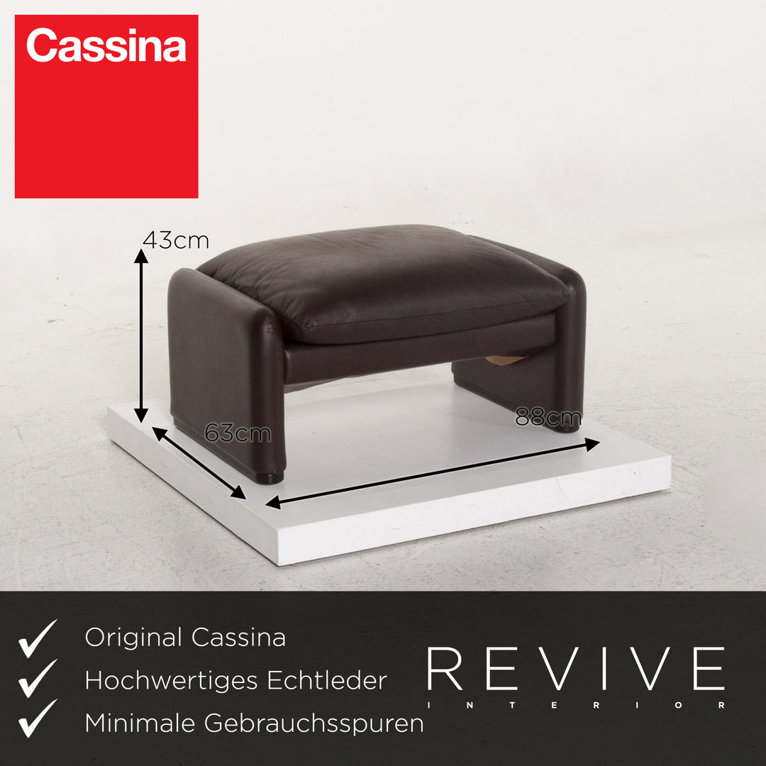 Cassina Maralunga Leather Stool Brown Dark Brown Ottoman #13290