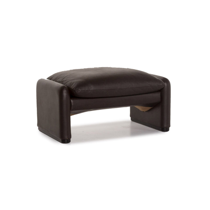 Cassina Maralunga Leather Stool Brown Dark Brown Ottoman #13290