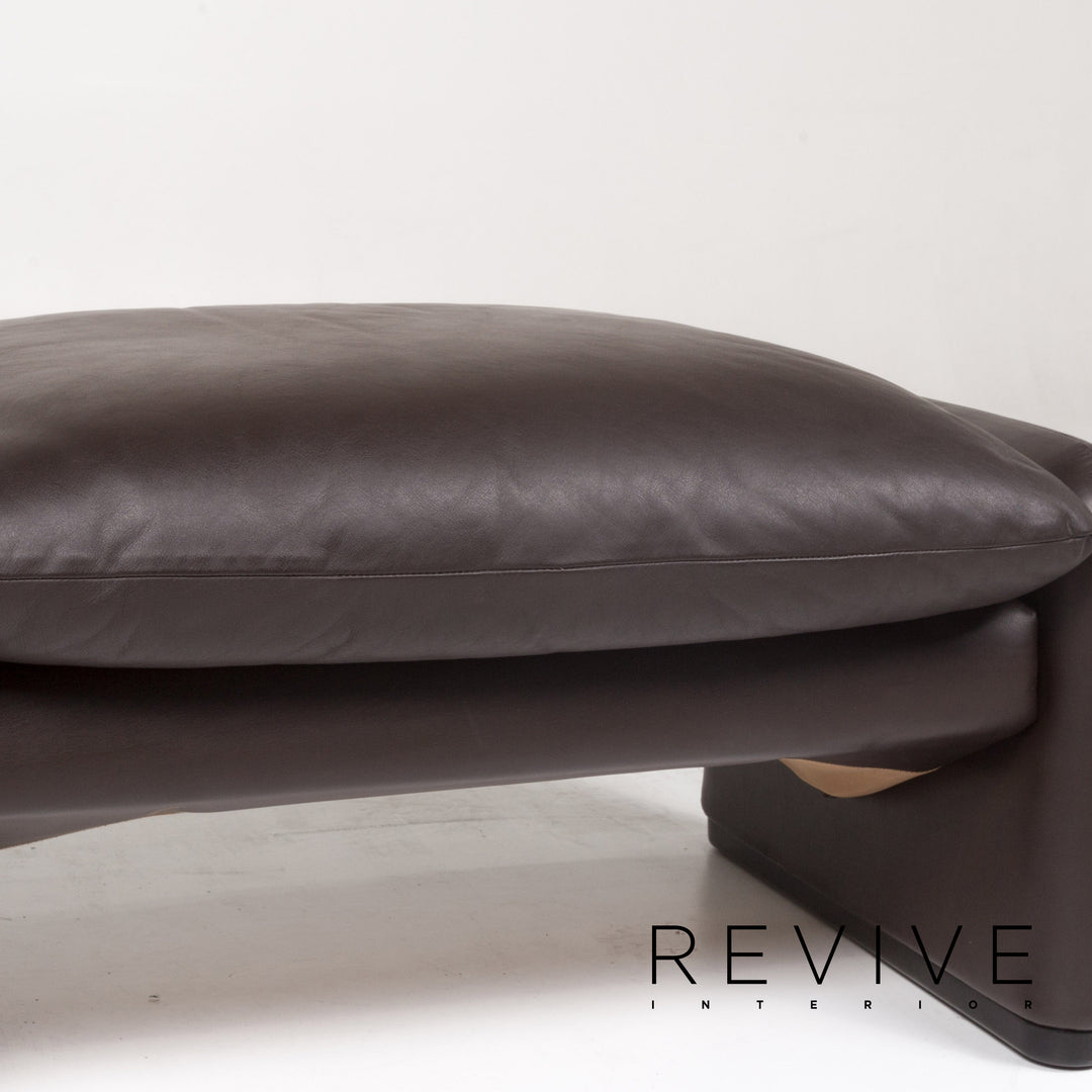 Cassina Maralunga Leather Stool Brown Dark Brown Ottoman #13290