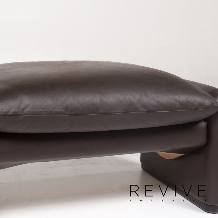 Cassina Maralunga Leather Stool Brown Dark Brown Ottoman #13290