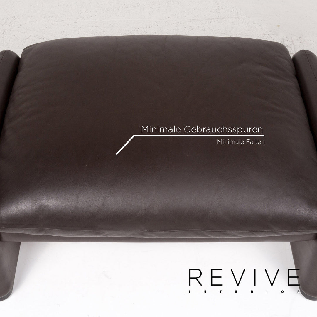 Cassina Maralunga Leather Stool Brown Dark Brown Ottoman #13290