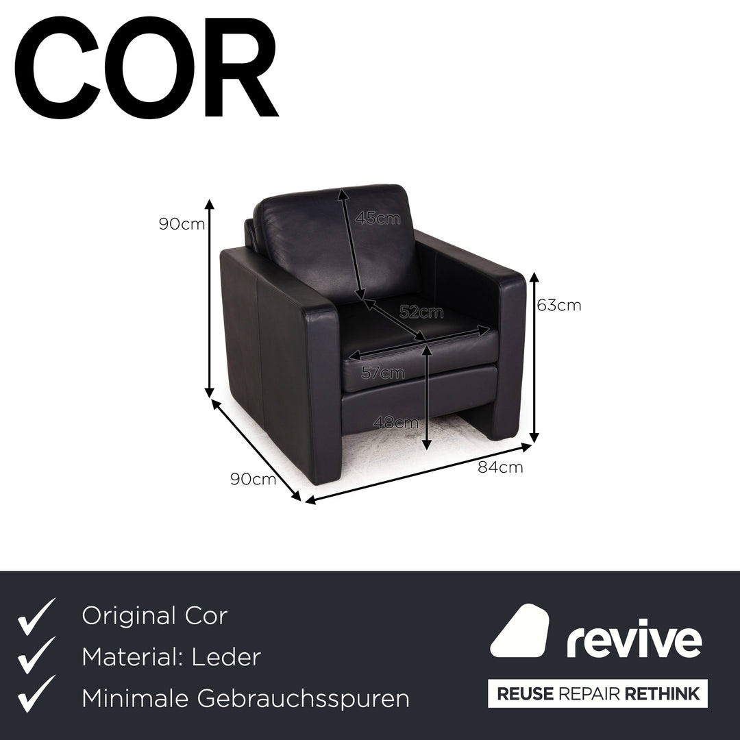 Cor Conseta Leder Sessel Blau