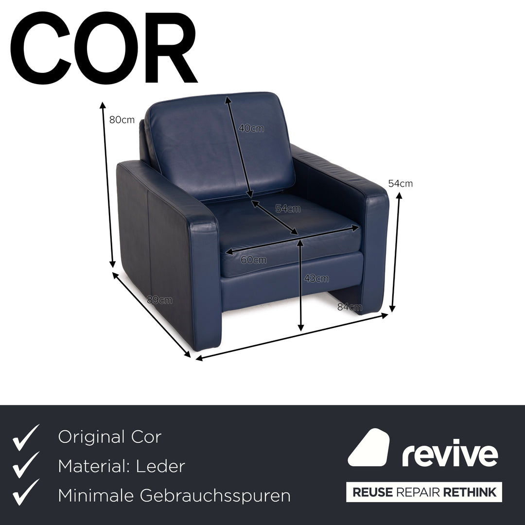 Cor Conseta Leder Sessel Blau