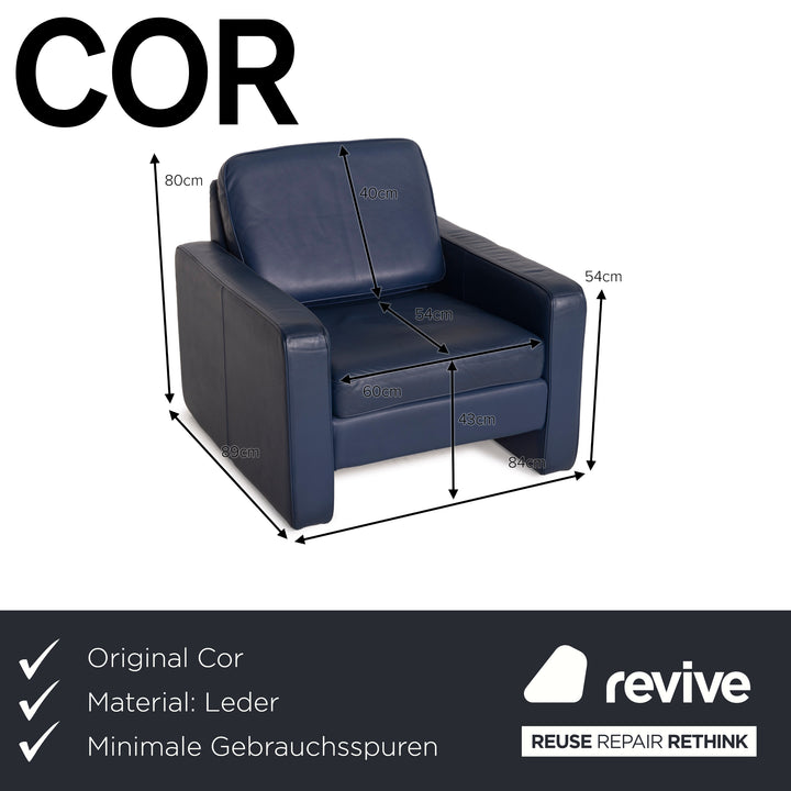 Cor Conseta Leder Sessel Blau