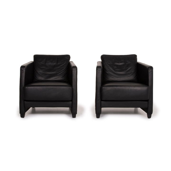 Cor Conseta Leder Sessel Garnitur Schwarz #15562