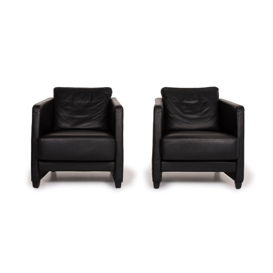 Cor Conseta Leder Sessel Garnitur Schwarz #15562