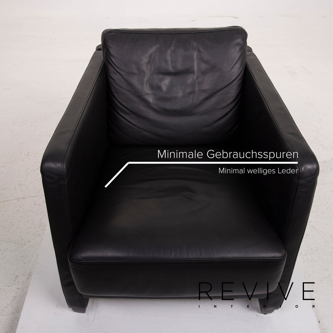 Cor Conseta Leder Sessel Garnitur Schwarz #15562